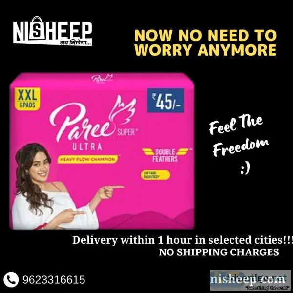 Sanitary pads delivered within 1 hour