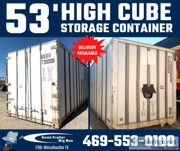 53  HIGH CUBE STORAGE CONTAINER ON-GROUND WAXAHACHIE TX FOR SALE