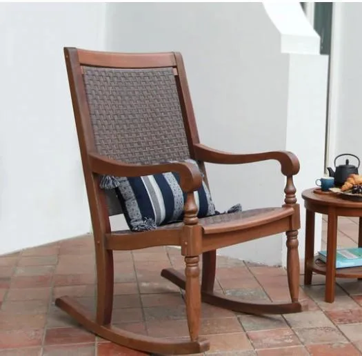 Best Wood Brown Wicker Porch Rocking Chair &ndash Cambridge Casu