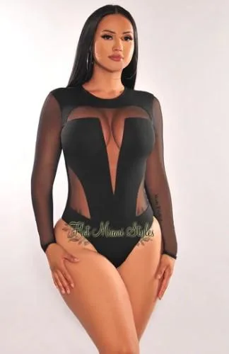 Buy Black Long Sleeve Bodysuit For Women Online&ndash Hot Miami 