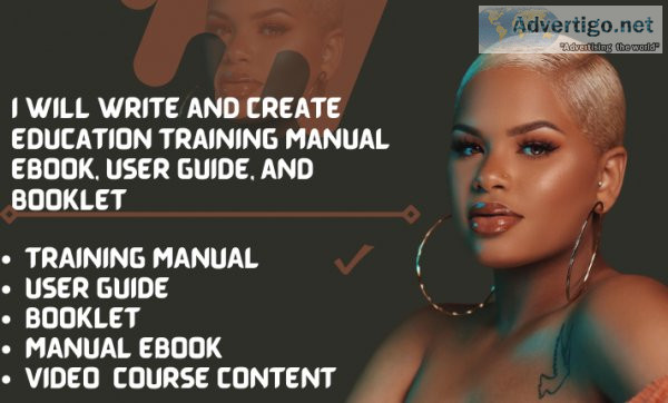 I will write and create education training manual ebook user gui