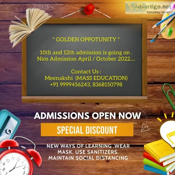 Nios Admission For 12th Fail 2022