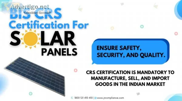 How to get bis certification for solar panels? | crs certificati