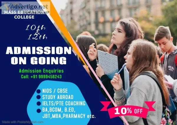 NIOS 10th and 12th admissions 2022-23