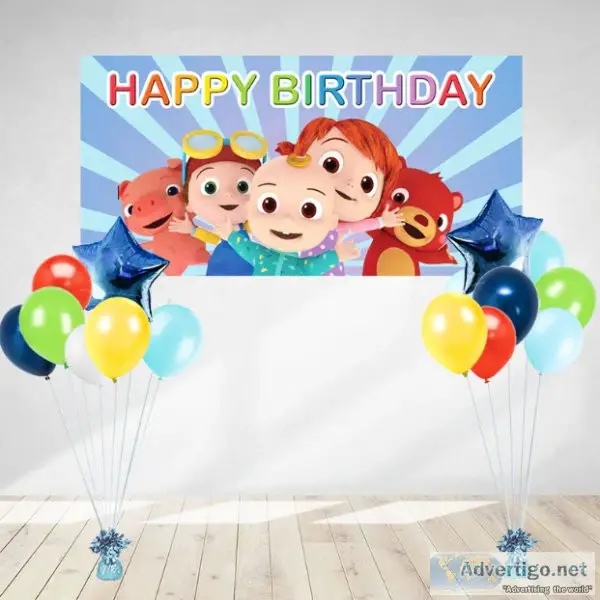 Cocomelon Birthday Banner and Balloon Set Online At Singapore