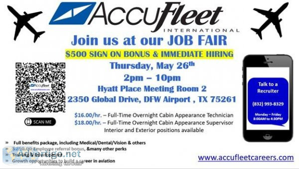DFW Airport Job Fair &ndash Tuesday May 26 - 500 Sign-on Bonus