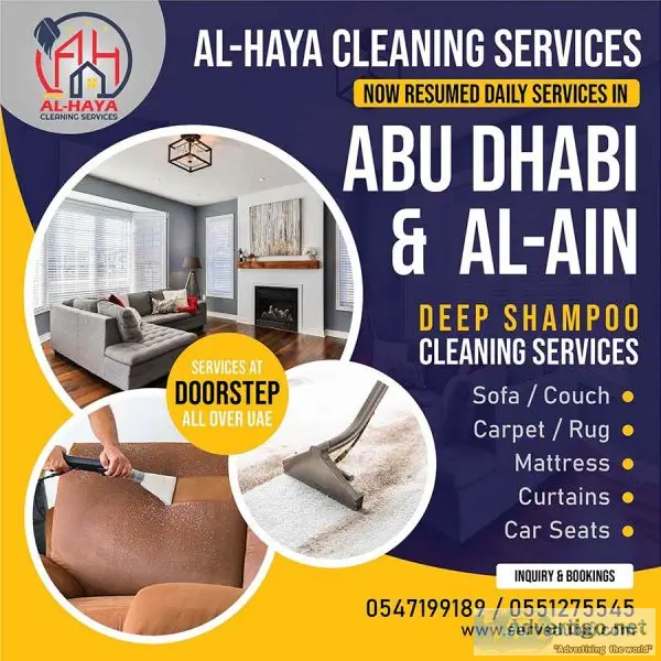 Sofa deep shampoo cleaning services abu dhabi 0547199189