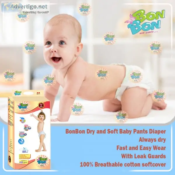 Dry and soft baby pants diaper | baby diaper pants | bonbon prod