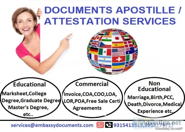 Embassy documents apostille in 24 working hours in india