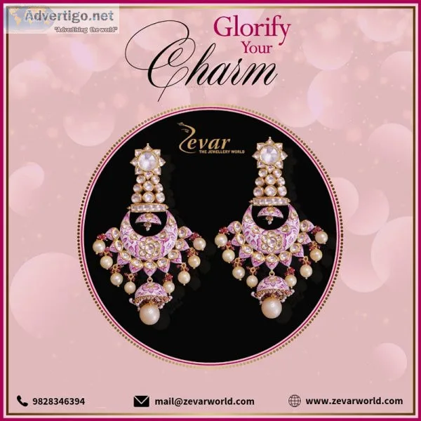 Shop designer gold & kundan meena jewellery - zevar world