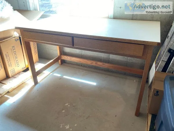 Library style desk with 2 drawers