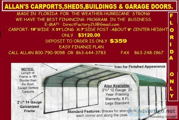 CARPORT FOR SALE INSTALLED