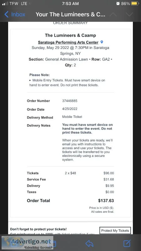 Lumineers Tickets