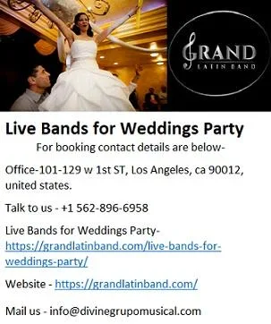 Popular Live Bands for Weddings Party in Los Angeles.