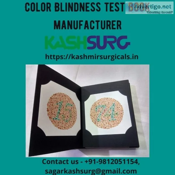 Color blindness test book manufacturer in india 