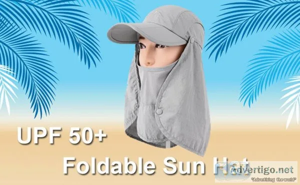 Mens Womens Detachable Flap UV Protection Sun Hat