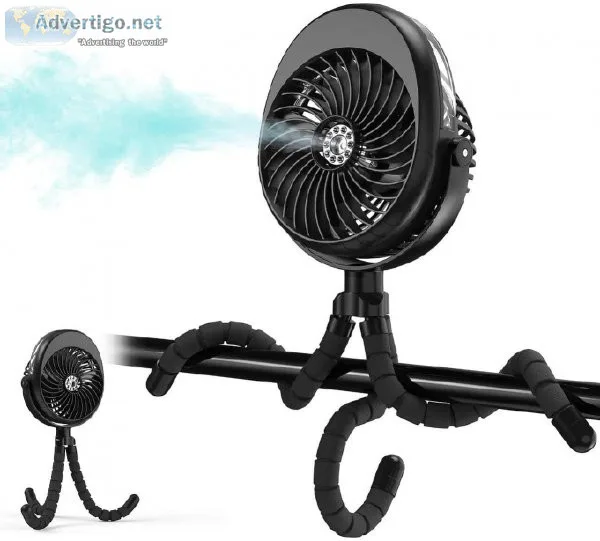 Panergy 8-Inch Clip on Fan With LED Lantern