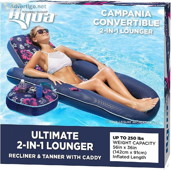 Aqua Campania Ultimate 2-in-1 Pool Float Lounge &ndash Extra Lar