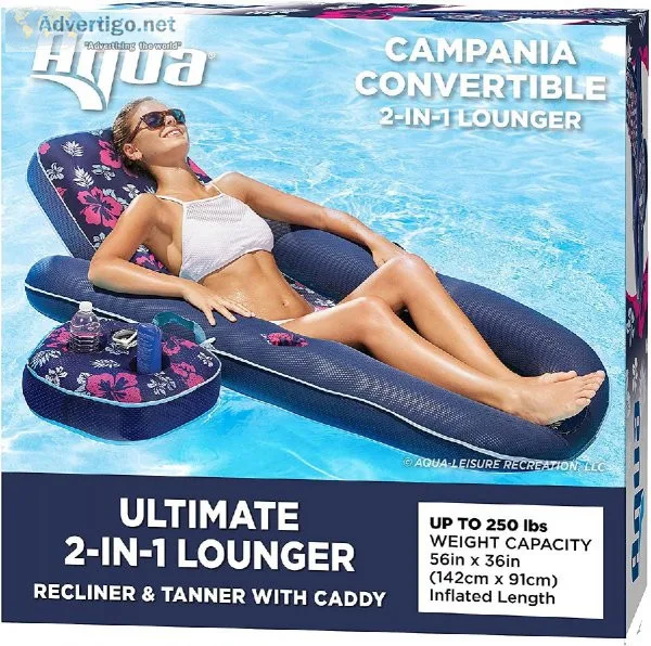 Aqua Campania Ultimate 2-in-1 Pool Float Lounge &ndash Extra Lar