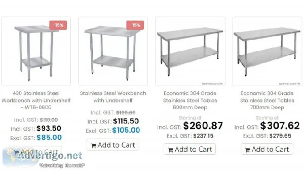 Commercial Stainless Steel Bench