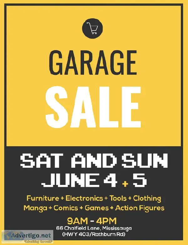 JUNE34 (9AM) HUGE 2-Home Garage Sale (ElectronicsFurnitu reAppli