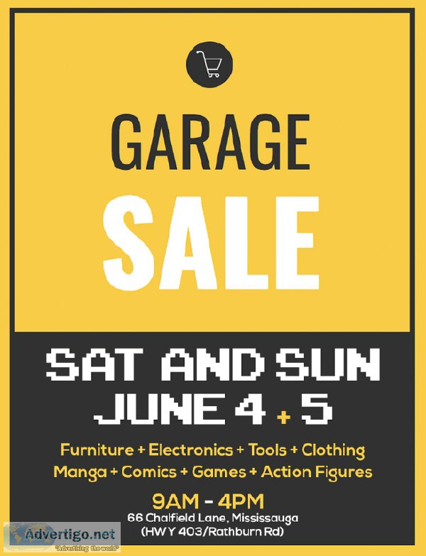 JUNE34 (9AM) HUGE 2-Home Garage Sale (ElectronicsFurnitu reAppli