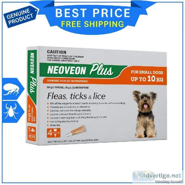 Neoveon Plus For Dogs Up to 10 Kg ORANGE Flea Tick Treatment