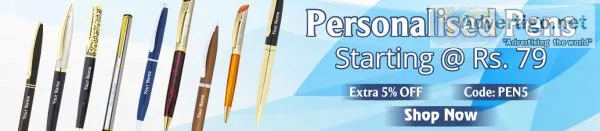 Branding on pens, customised print on pens