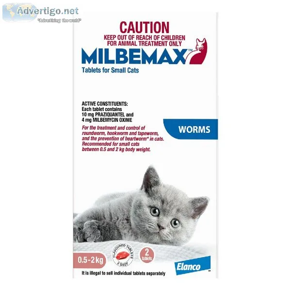Buy Milbemax Allwormer Tablets For Small Cats 0.5 To 2 Kg