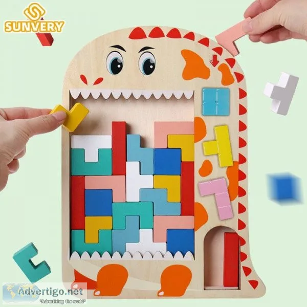 Woodmam New Puzzles Magic Tangram Colorful Wooden Educational Ga