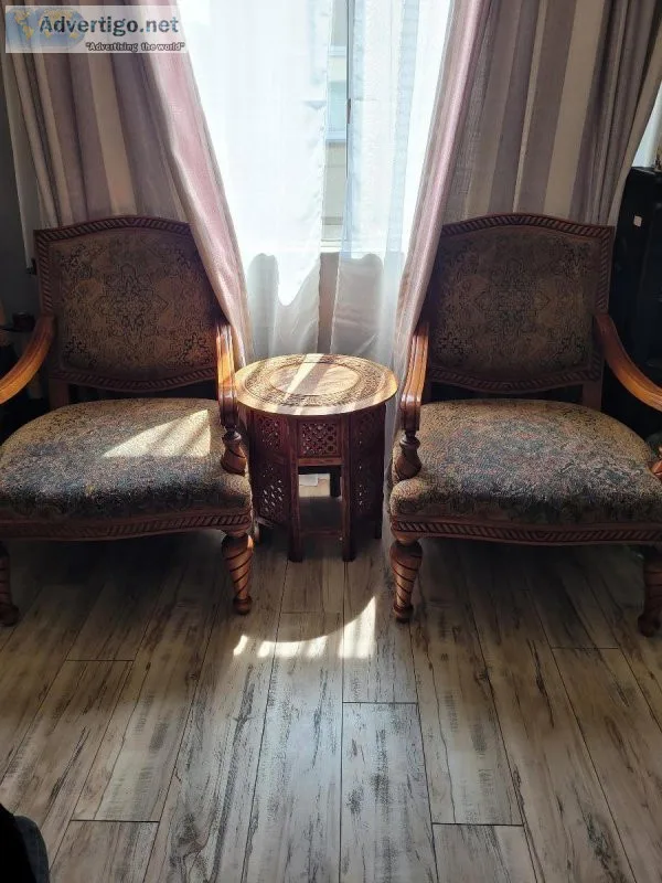 Cigar chairs and coffee table