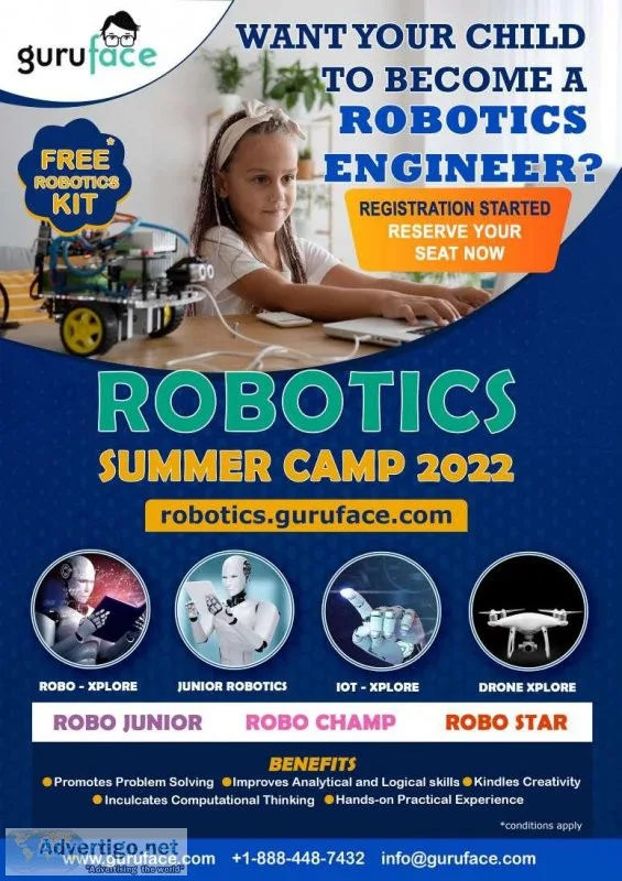 Robotics Summer Camp for kids (6-18 Yrs)