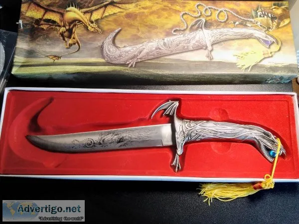 Dragon fantasy dagger. Knife. Collectible. Cutlery.