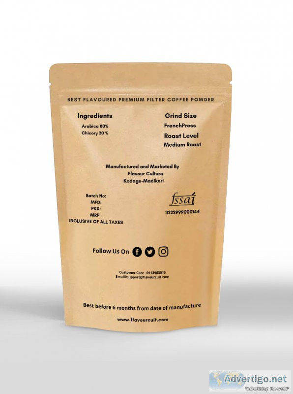 Buy blended arabica ground coffee powder online