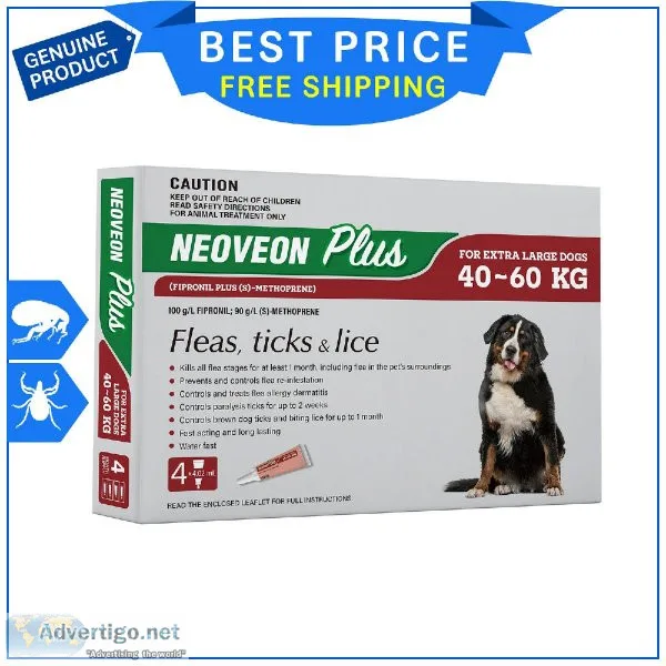 Neoveon Plus For Dogs 40 to 60 Kg RED Flea Tick Treatment