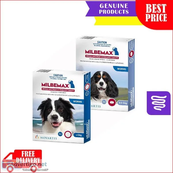 Milbemax Allwormer Tablets For Dogs All Sizes 2 Tablets