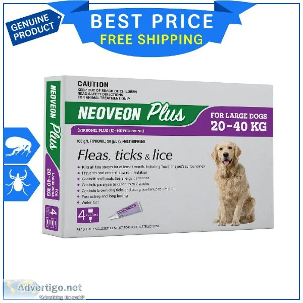 Neoveon Plus For Dogs 20 to 40 Kg PURPLE Flea Tick Treatment