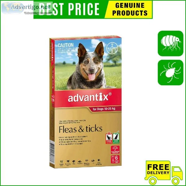 ADVANTIX for Dogs 6 Pipettes Flea and Tick Treatment