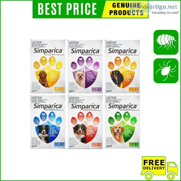SIMPARICA Flea and Tick treatment 3 Chews for Dogs All Sizes