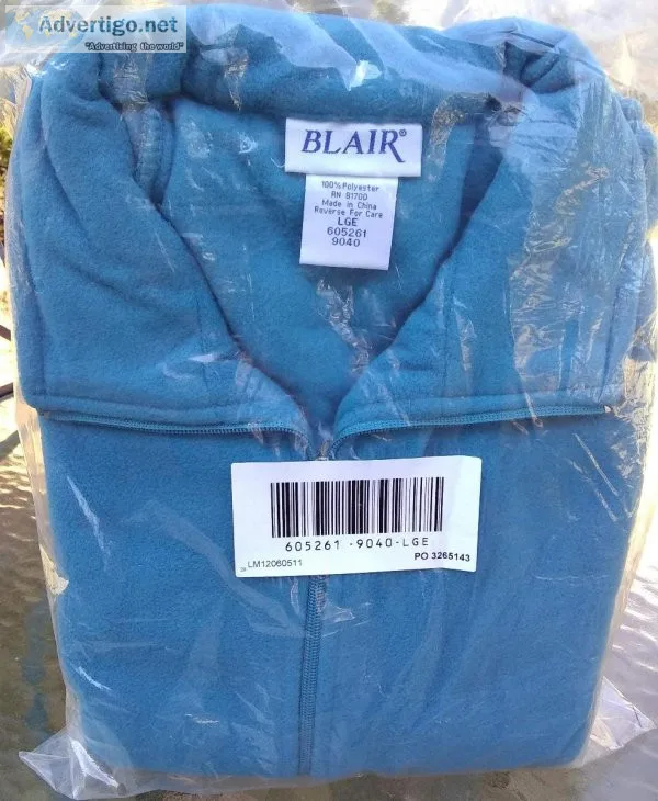 New Blair Women s Zipper Fleece Jacket in Pacific Blue