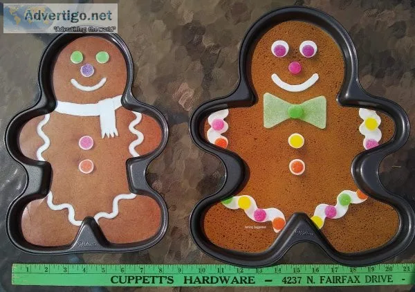 Two Wilton Large Gingerbread Men Baking Pans
