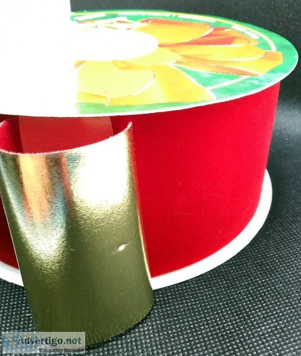 One unused 60  spool of Nou-vel Gold Backed Ribbon