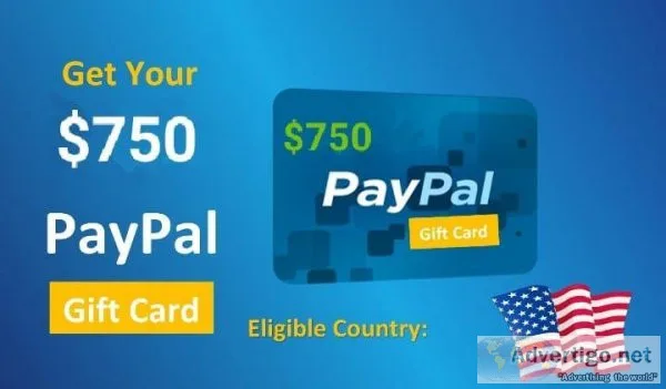 Grab 750 PayPal gift card free