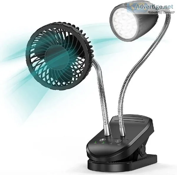 Panergy Clip Fan with LED Light 4000mAh Rechargeable Battery Pow