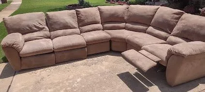 Lane microfiber 6pc sectional with 3 recliners