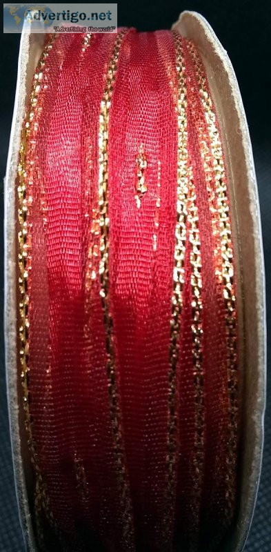 Red with gold edge ribbon (7 feet 4 inches long by 38" wide)