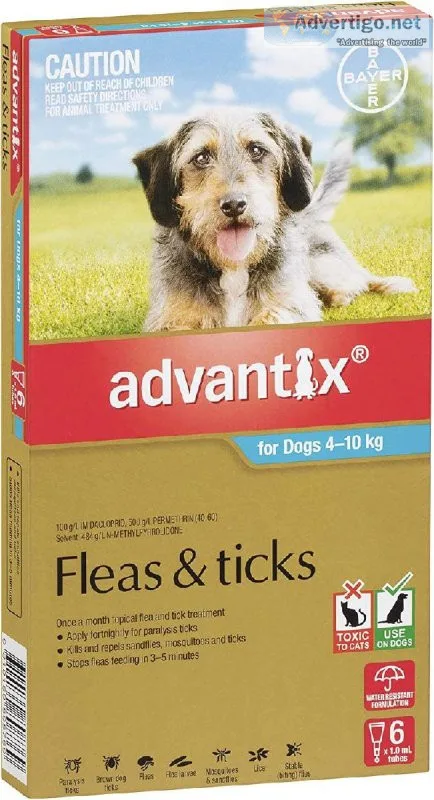 Advantix Flea and Tick Control for Medium Dogs Aqua 6 Pack