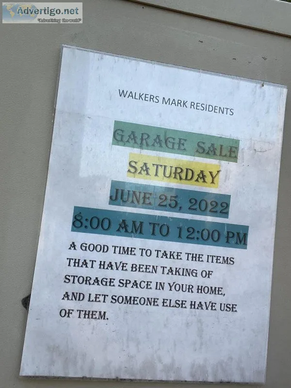 Walker s Mark Annual Garage Yard Sale