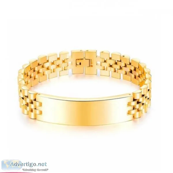 Personalized quality stainless steel id men s id bracelet