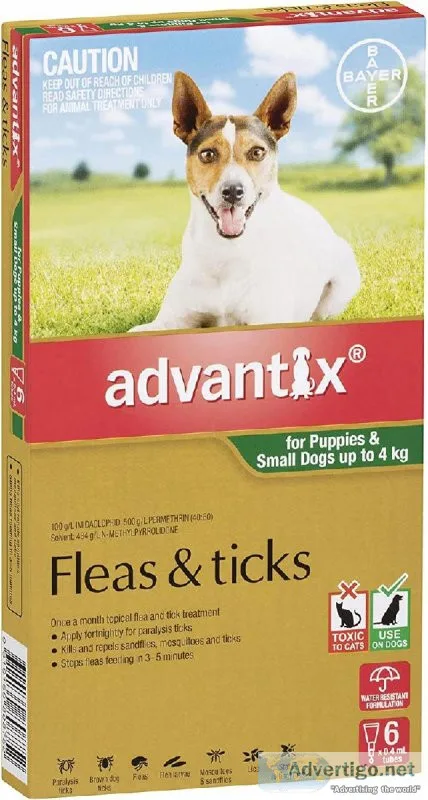 Advantix Flea and Tick Control for Small Dogs Green 6 Pack